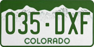 CO license plate 035DXF