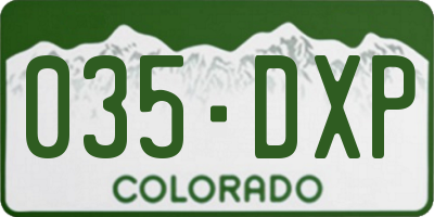 CO license plate 035DXP