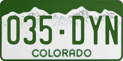 CO license plate 035DYN