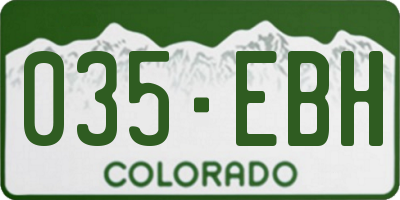 CO license plate 035EBH