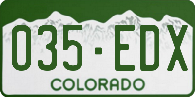 CO license plate 035EDX