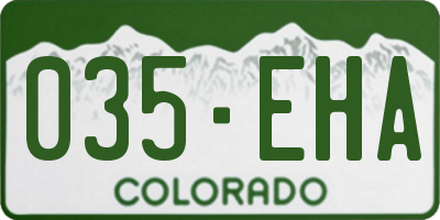 CO license plate 035EHA