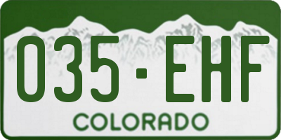 CO license plate 035EHF