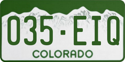 CO license plate 035EIQ