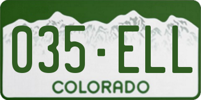 CO license plate 035ELL
