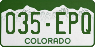 CO license plate 035EPQ