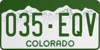 CO license plate 035EQV