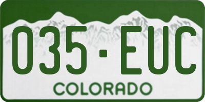 CO license plate 035EUC