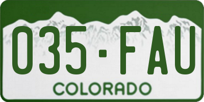 CO license plate 035FAU