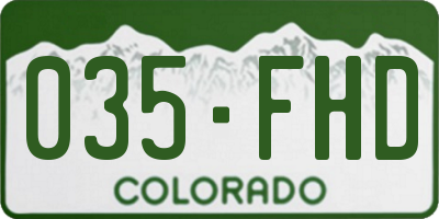 CO license plate 035FHD