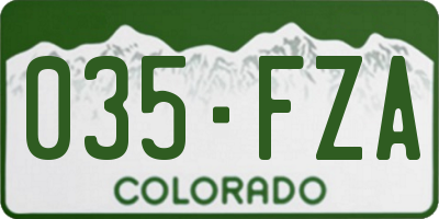 CO license plate 035FZA