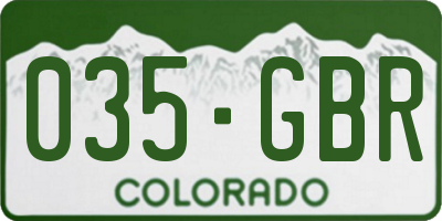 CO license plate 035GBR