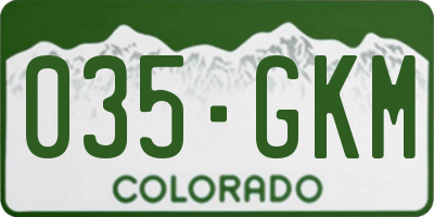 CO license plate 035GKM