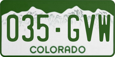 CO license plate 035GVW