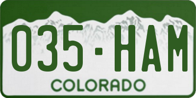 CO license plate 035HAM