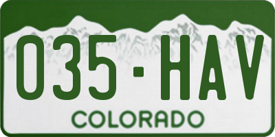 CO license plate 035HAV