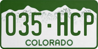 CO license plate 035HCP