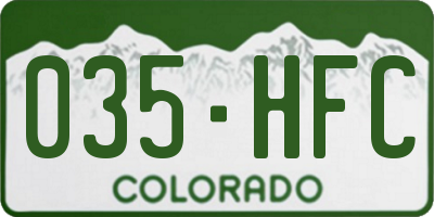 CO license plate 035HFC