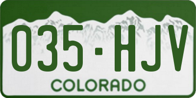 CO license plate 035HJV