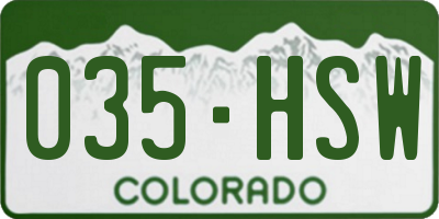 CO license plate 035HSW