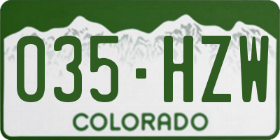 CO license plate 035HZW