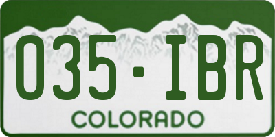 CO license plate 035IBR