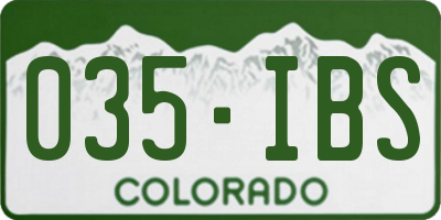 CO license plate 035IBS