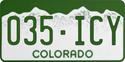 CO license plate 035ICY