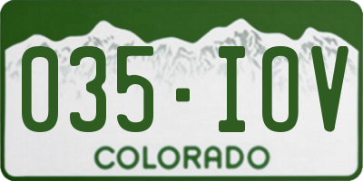 CO license plate 035IOV