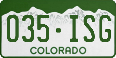 CO license plate 035ISG