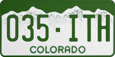 CO license plate 035ITH
