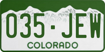 CO license plate 035JEW