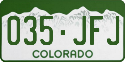CO license plate 035JFJ
