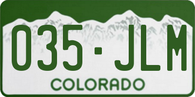 CO license plate 035JLM