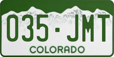 CO license plate 035JMT
