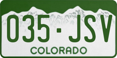 CO license plate 035JSV