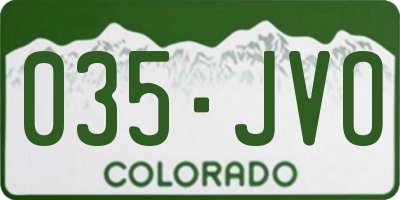 CO license plate 035JVO