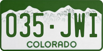 CO license plate 035JWI