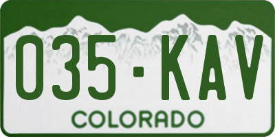 CO license plate 035KAV