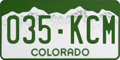 CO license plate 035KCM