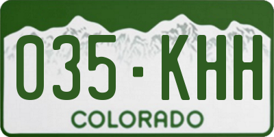 CO license plate 035KHH