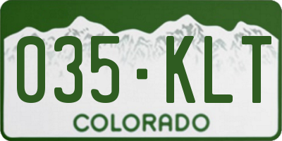 CO license plate 035KLT