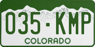 CO license plate 035KMP