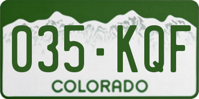 CO license plate 035KQF