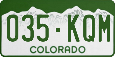 CO license plate 035KQM
