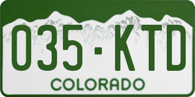 CO license plate 035KTD