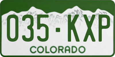 CO license plate 035KXP