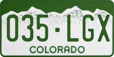 CO license plate 035LGX