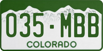 CO license plate 035MBB