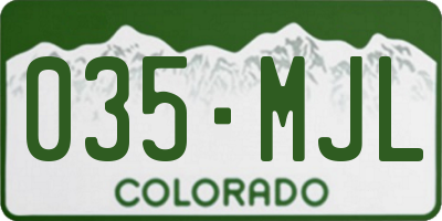CO license plate 035MJL